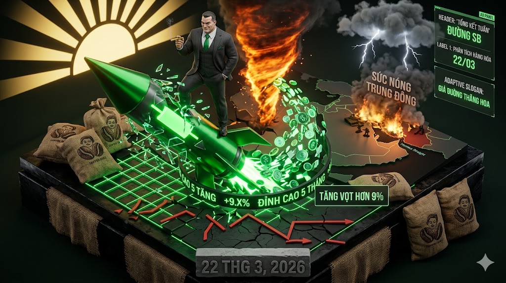 Giá đường thăng hoa khép lại tuần giao dịch bùng nổ: Mức tăng vọt hơn 9% dưới sức nóng của chảo lửa Trung Đông và dòng vốn đầu cơ